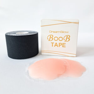 Boob Tape Zwart + Siliconen pads