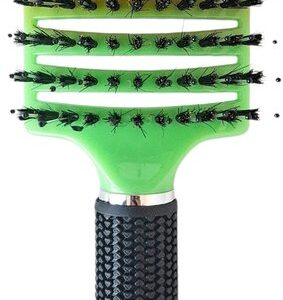 DreamGlow Anti-klit Haarborstel – Detangle Brush – Regenboog Groen – Curved Ontklitborstel – Voor Nat en Droog Haar – Volume & Styling Borstel