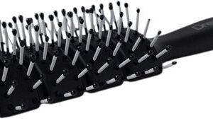 DreamGlow FlexFlow Vent Brush | Sneldrogende ventilatieborstel | Ontklitborstel met volume | Voor nat en droog haar – Zwart Medium