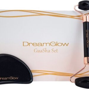 DreamGlow Gezichtsroller & Gua Sha Set – Obsidiaan