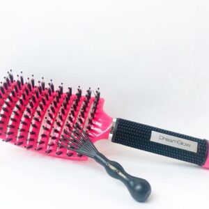 DreamGlow – Bundel Anti-klit Haarborstel – Detangle Brush & Cleaner Brush – Fuchsia