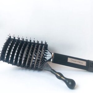 DreamGlow Bundel Anti-klit Haarborstel – Detangle Brush & Cleaner Brush – Zwart