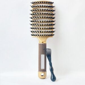 DreamGlow – Bundel Anti-klit Haarborstel – Detangle Brush & Cleaner Brush – Blonde