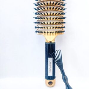 DreamGlow – Bundel Anti-klit Haarborstel – Detangle Brush & Cleaner Brush – Goud