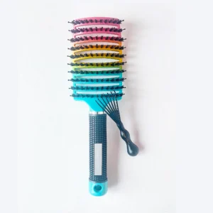 DreamGlow Anti-klit Haarborstel in regenboog op neutrale achtergrond