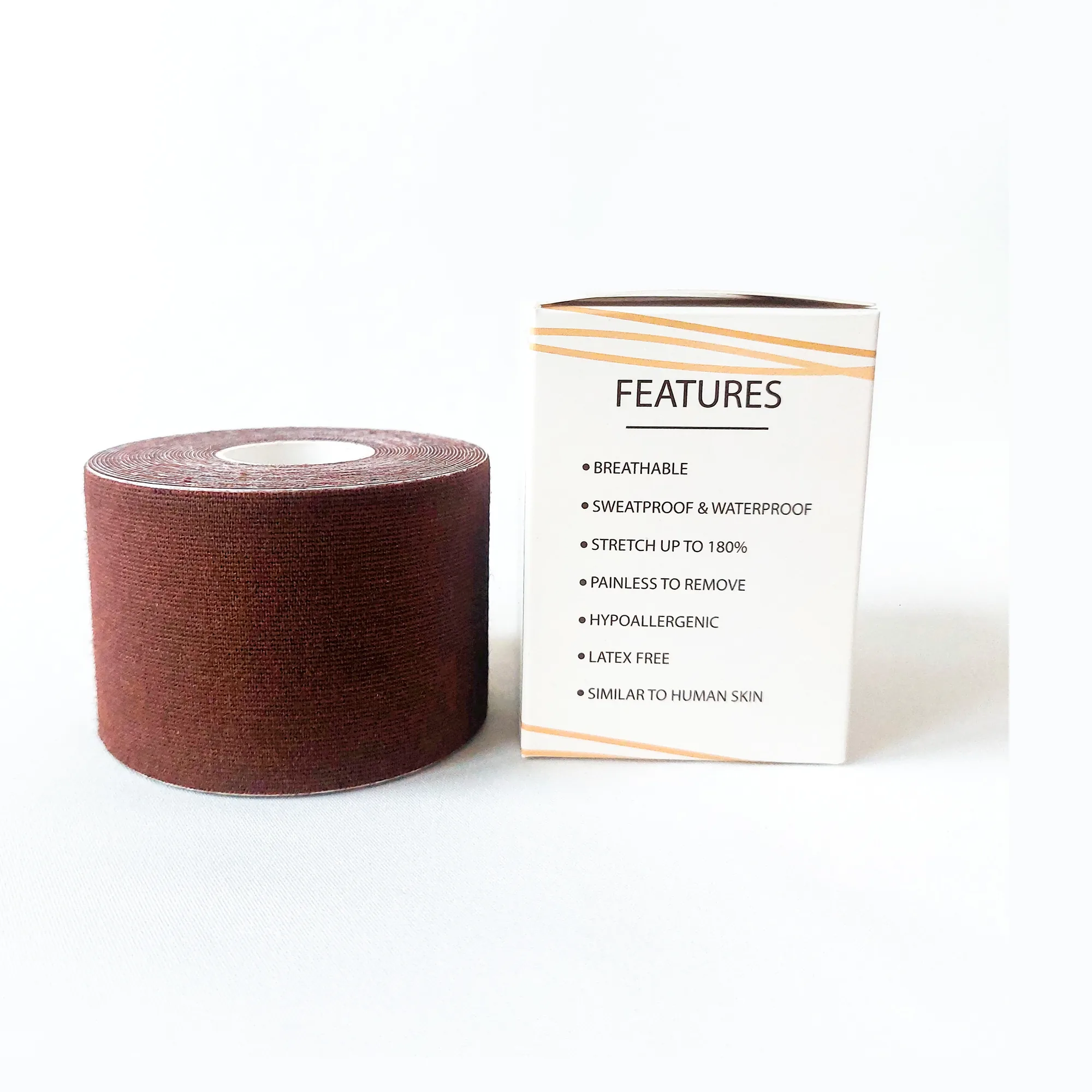 DreamGlow Boob Tape 5cm in coffee op neutrale achtergrond