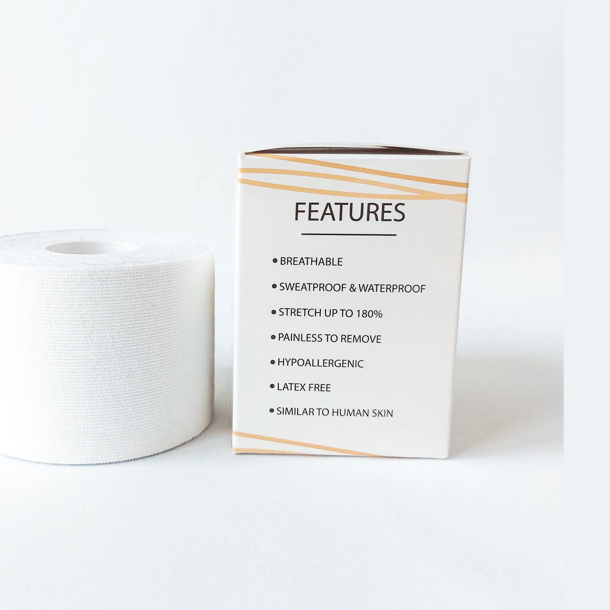 DreamGlow Boob Tape 5cm in wit op neutrale achtergrond