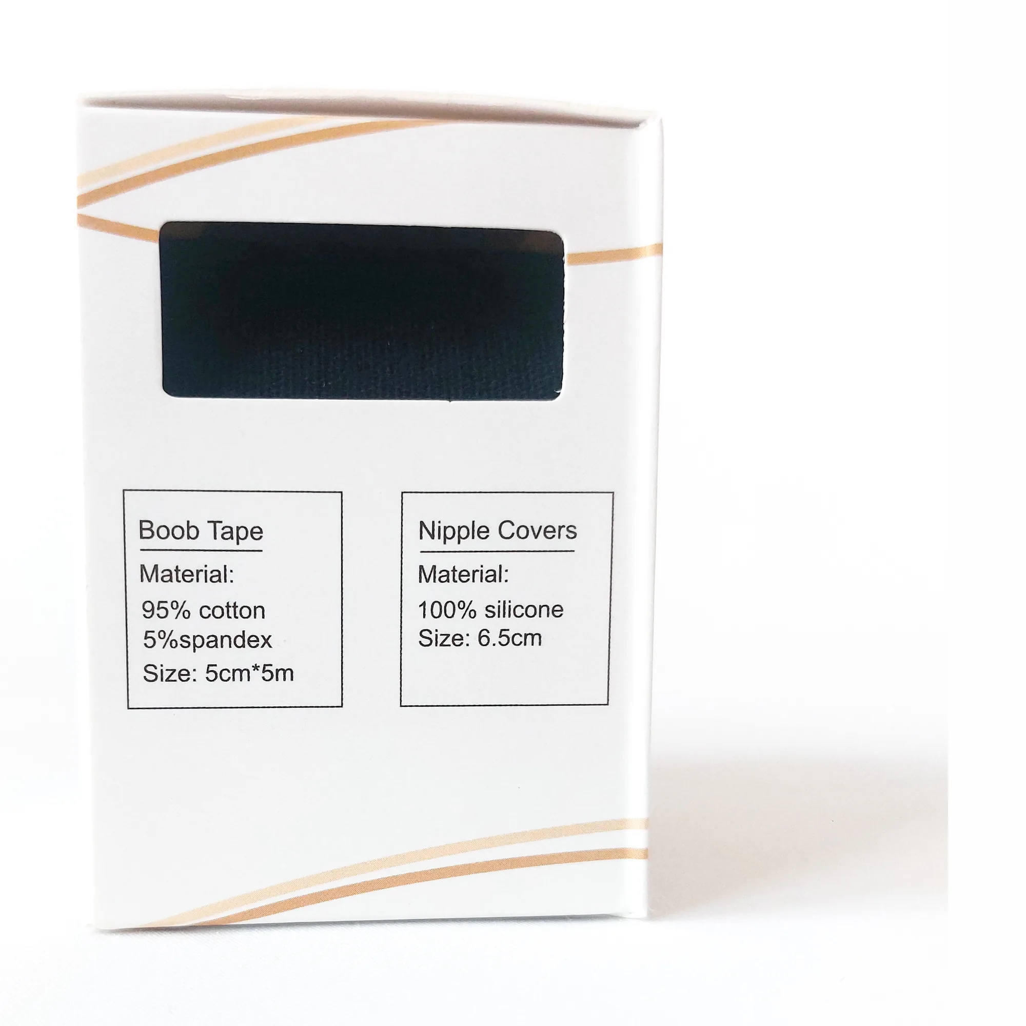 DreamGlow Boob Tape 5cm in zwart op neutrale achtergrond
