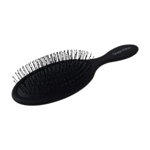 DreamGlow Classic Oval Detangler Brush in zwart op neutrale achtergrond