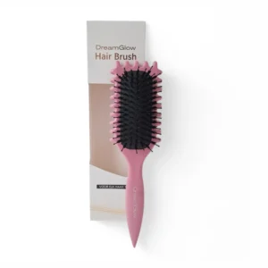 DreamGlow CurlFlex Krulborstel in roze detailopname van het materiaal