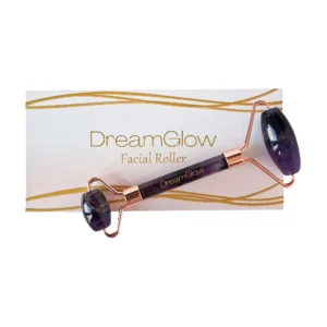 DreamGlow Gezichtsroller in amethist op neutrale achtergrond van DreamGlow voor dagelijks gebruik