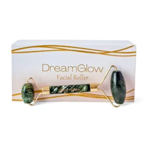 DreamGlow Gezichtsroller in jade op neutrale achtergrond van DreamGlow voor dagelijks gebruik