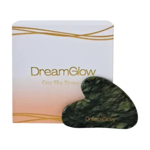 DreamGlow Gua Sha Steen in jade van opzij gezien