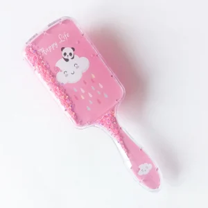 DreamGlow Magische Kinderborstel in roze roze detailopname van het materiaal
