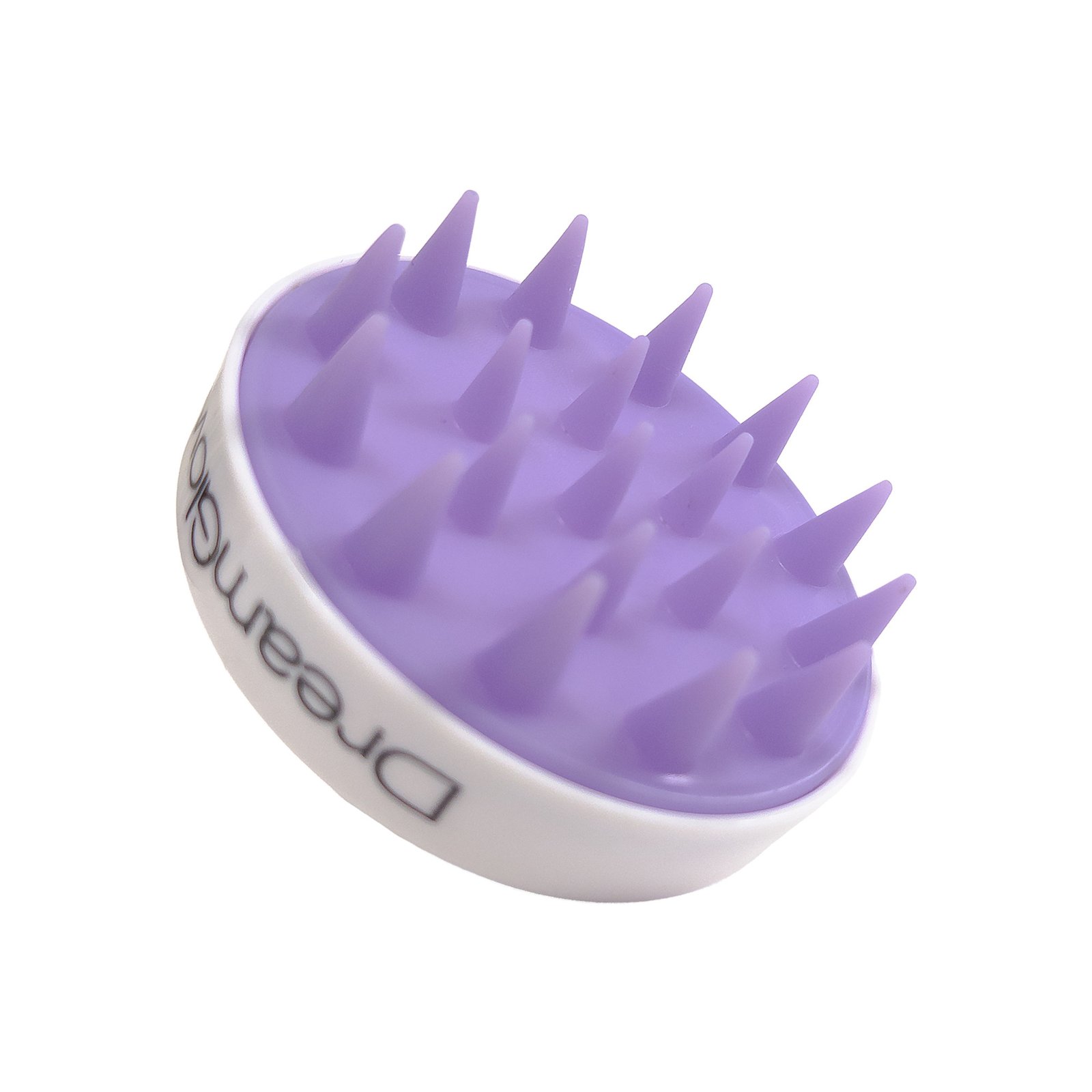 DreamGlow Shampooborstel klassiek Wit/paars – noppen, schuin van voren