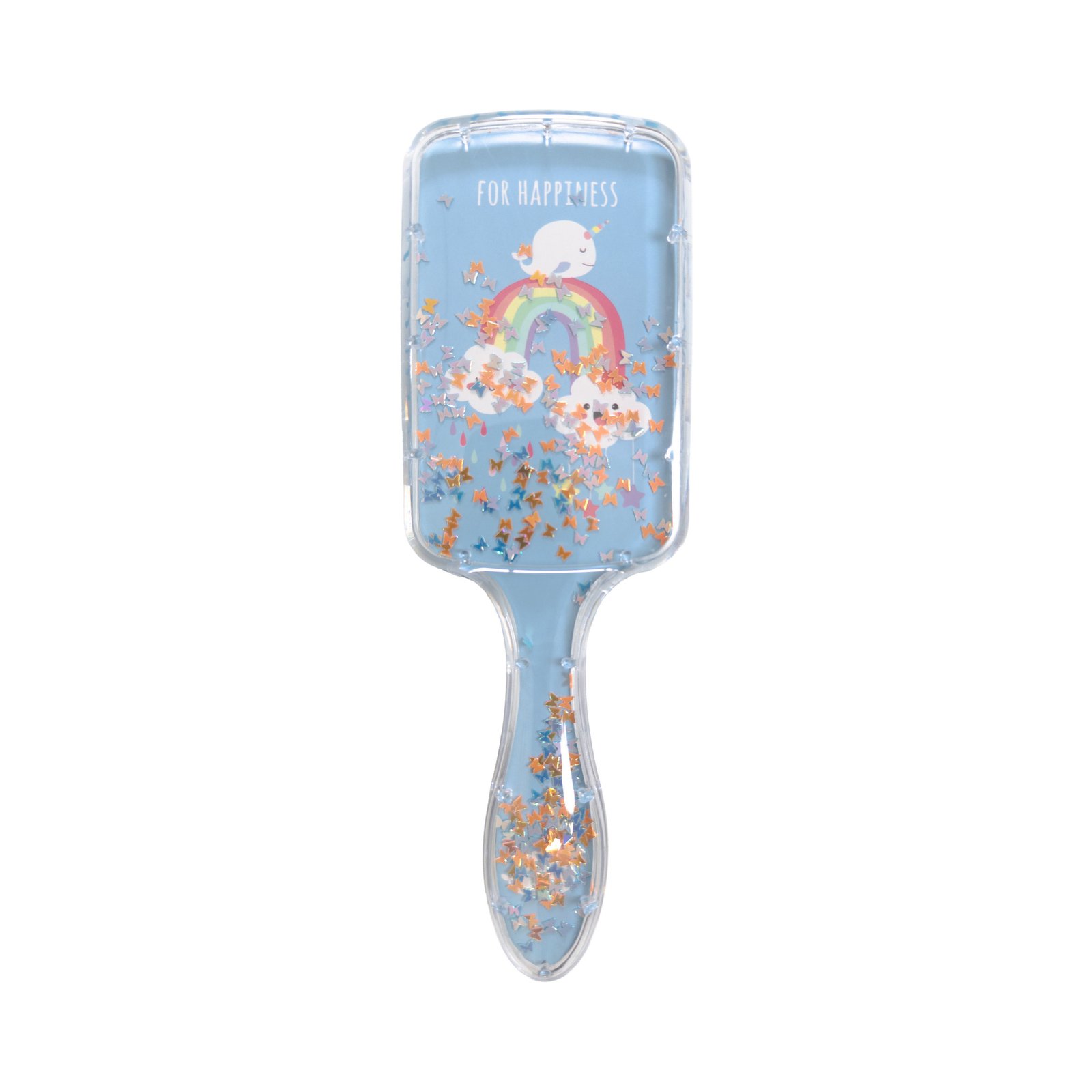 DreamGlow Kinderborstel met glitters Blauw – pinzijde