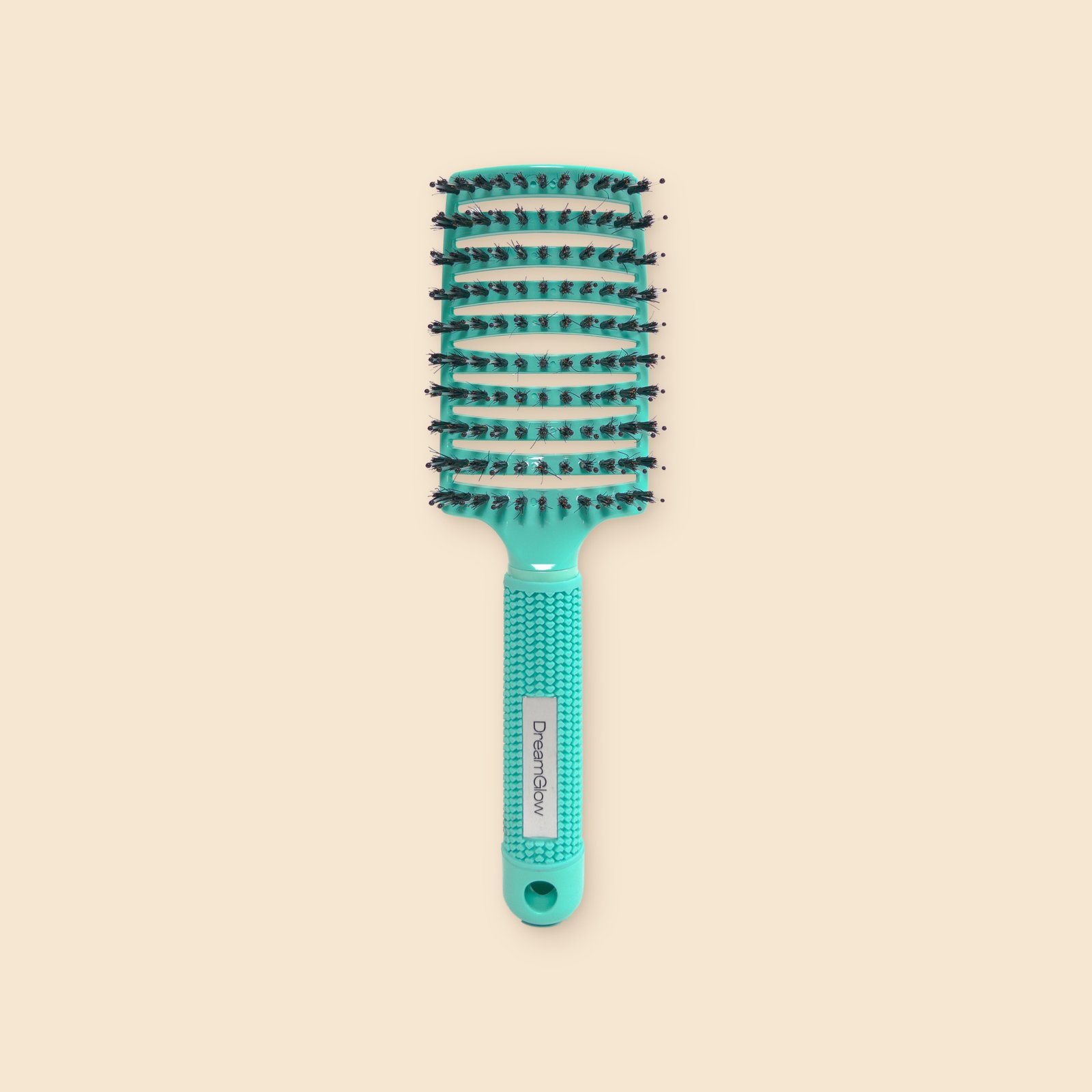 DreamGlow Anti-klit haarborstel Teal – voorkant met de borstelharen