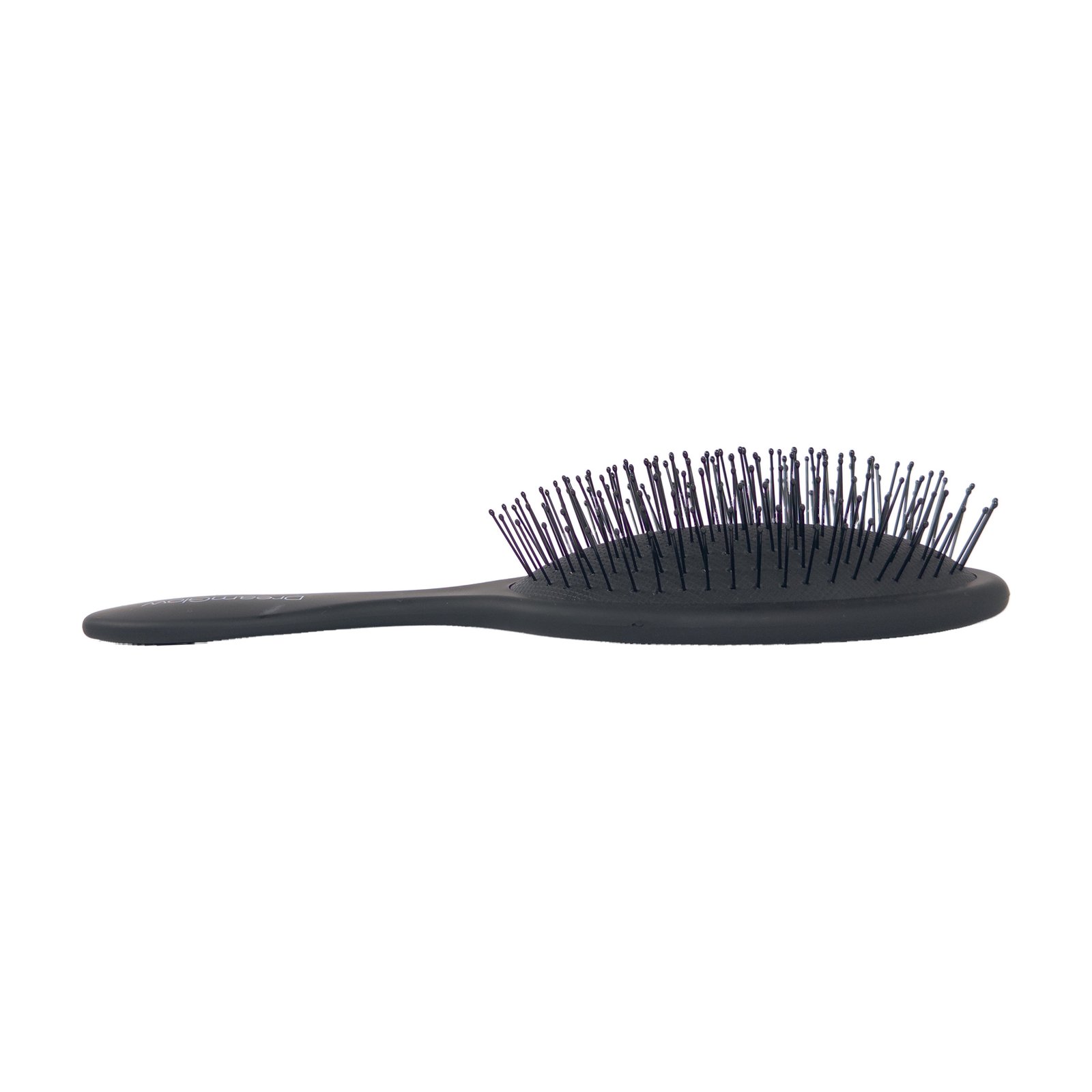 DreamGlow Classic Oval Detangler Brush Zwart – zijaanzicht