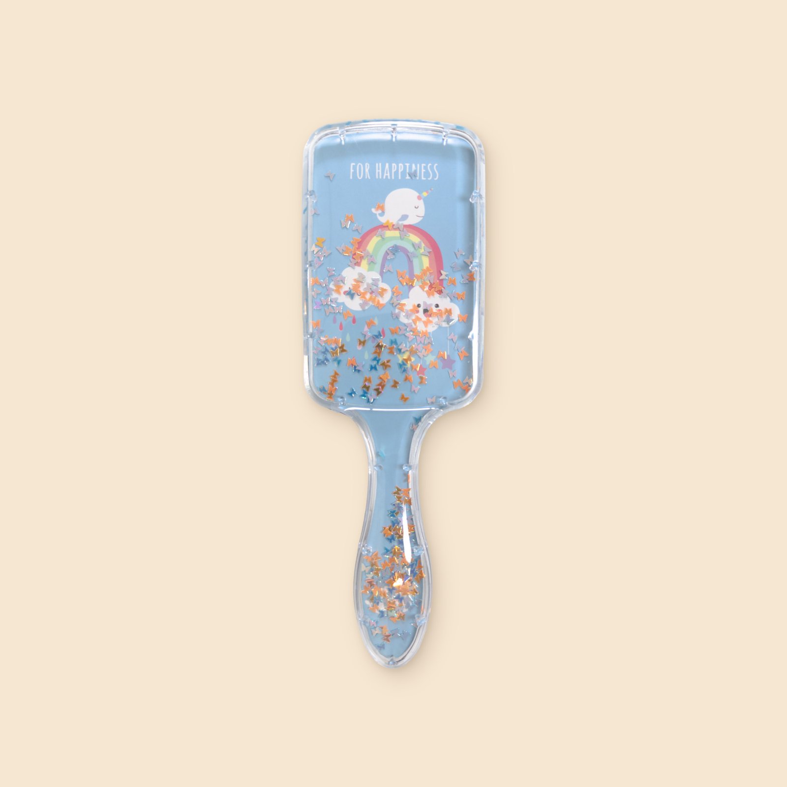 DreamGlow Kinderborstel met glitters Blauw – pinzijde