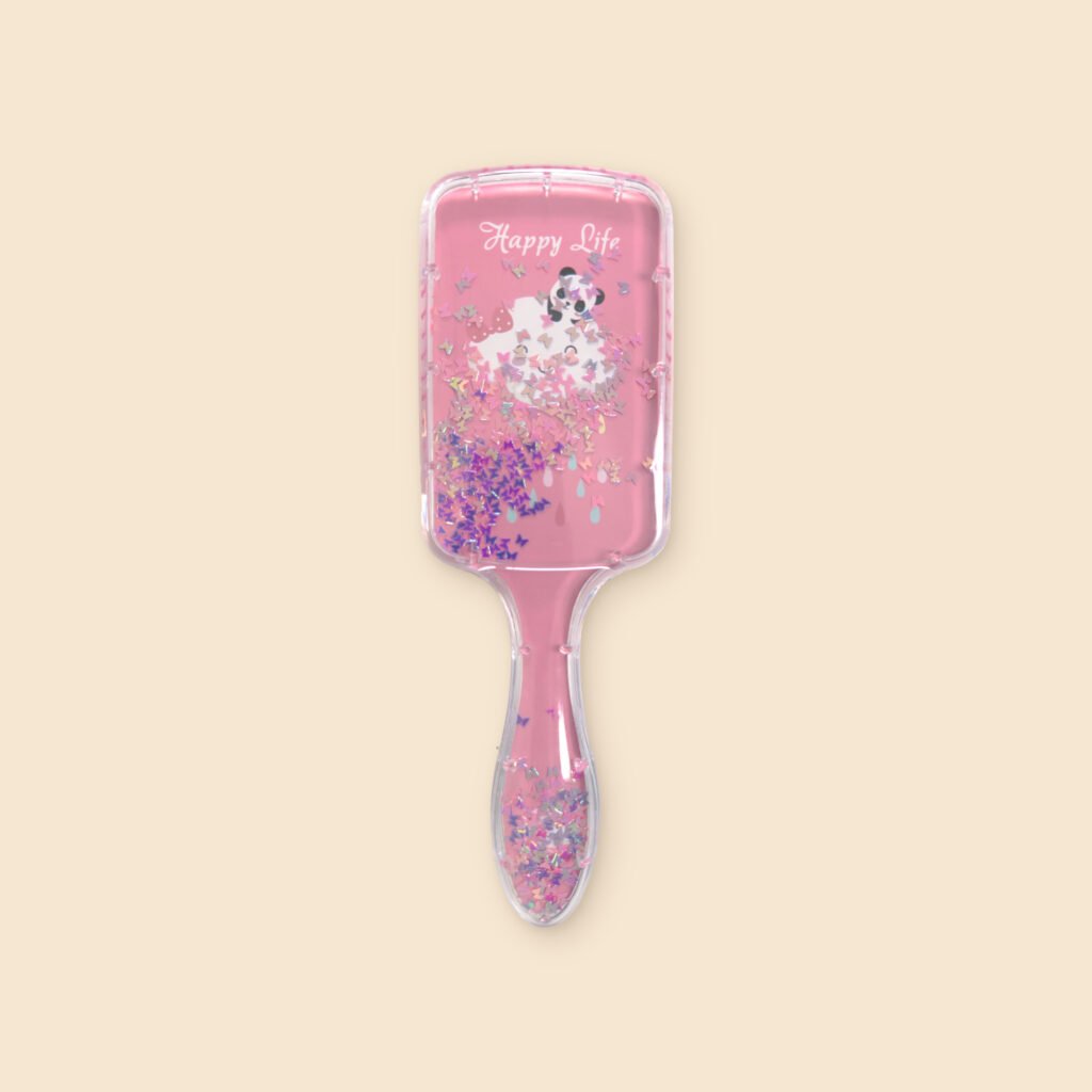 DreamGlow Kinderborstel met glitters Roze – pinzijde