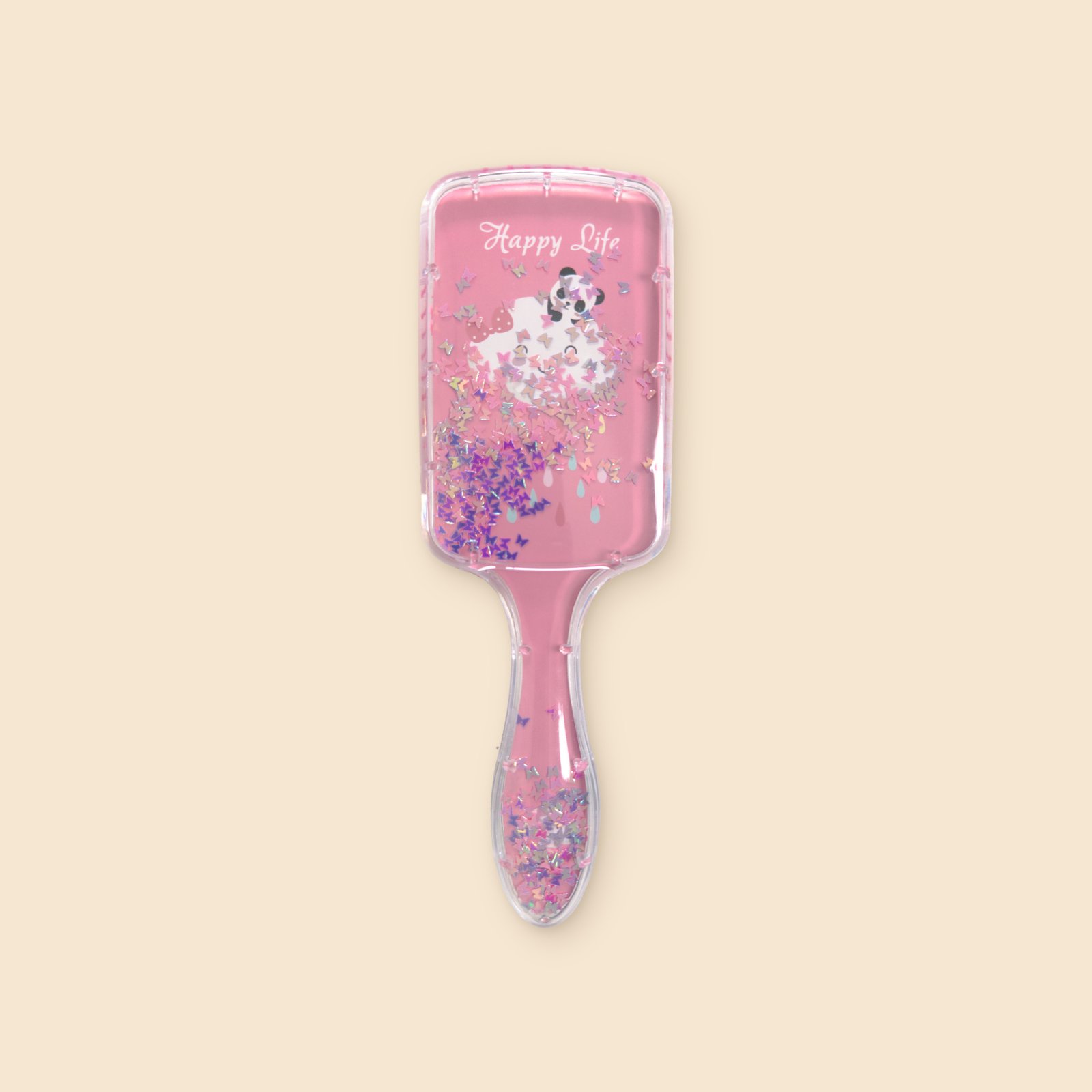 DreamGlow Kinderborstel met glitters Roze – pinzijde