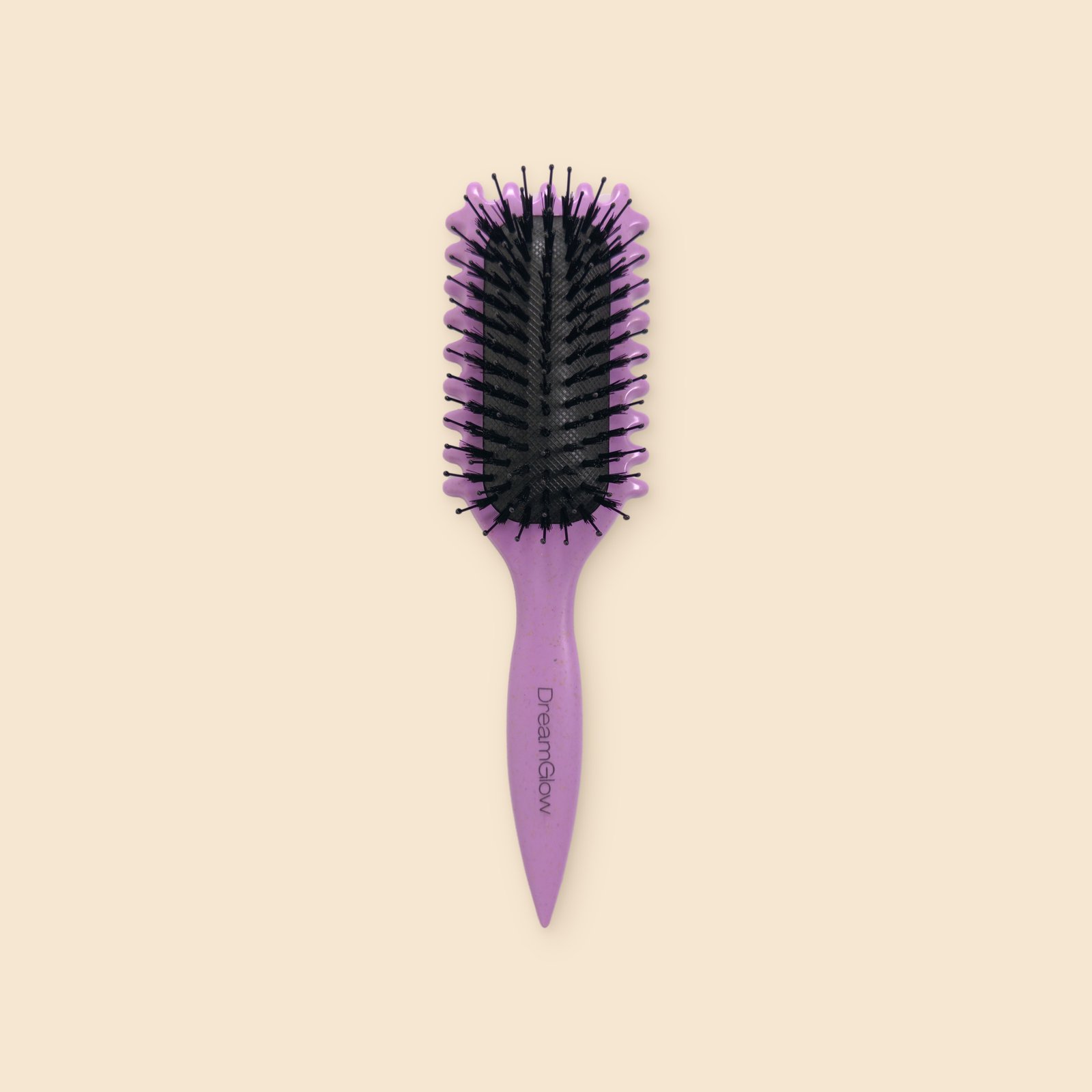 DreamGlow Krulborstel Paars – voorkant met de pinnen