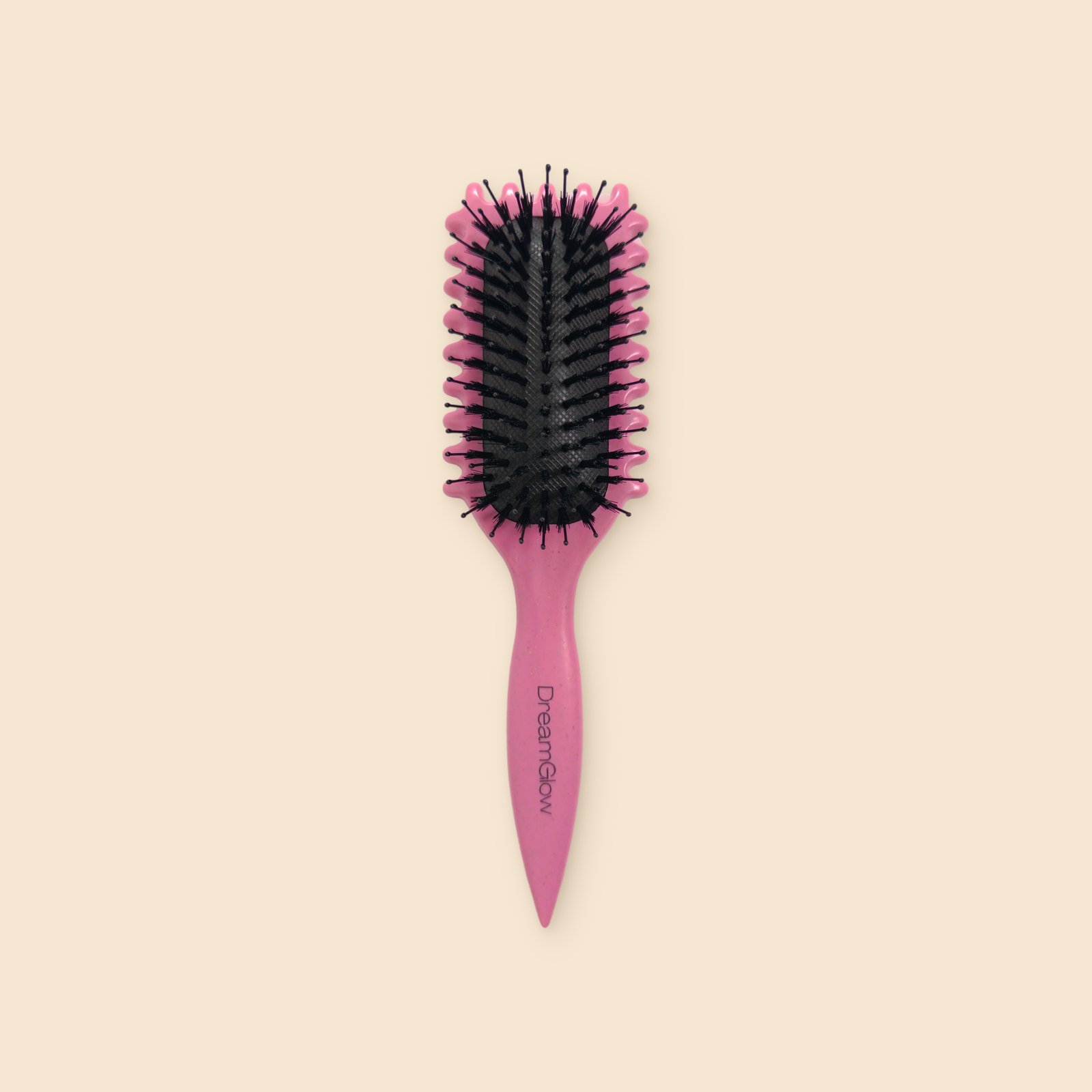 DreamGlow Krulborstel Roze – voorkant met de pinnen
