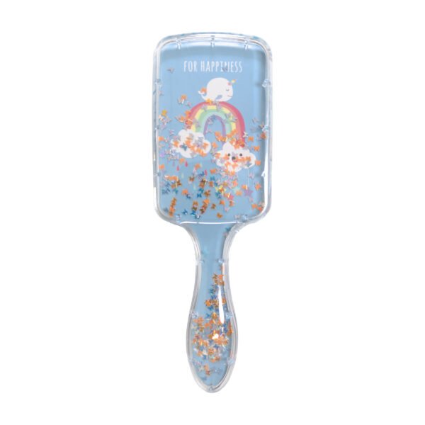 DreamGlow Magische Kinderborstel Glitters Blauw – achterkant met glitterprint