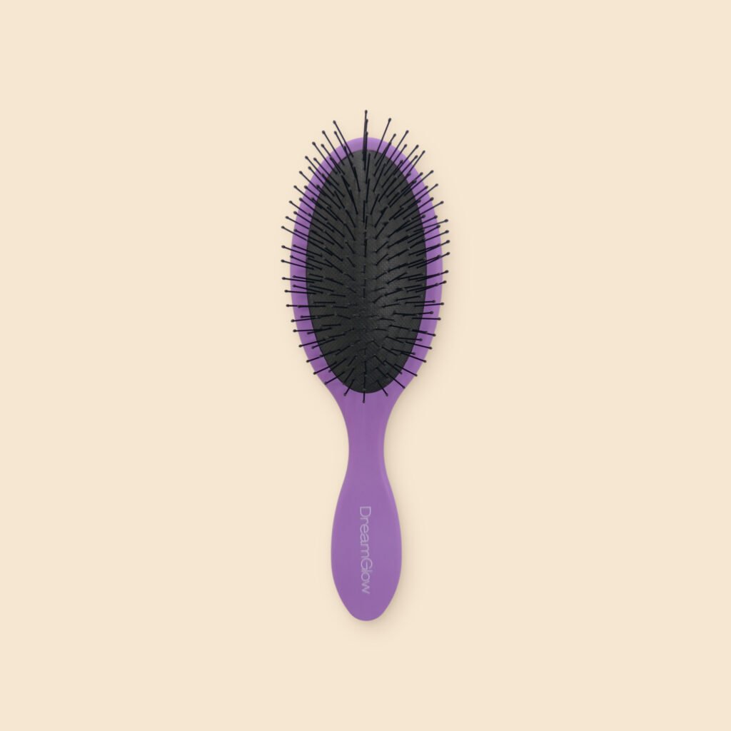DreamGlow Ovale ontklitborstel Paars – voorkant met de pinnen