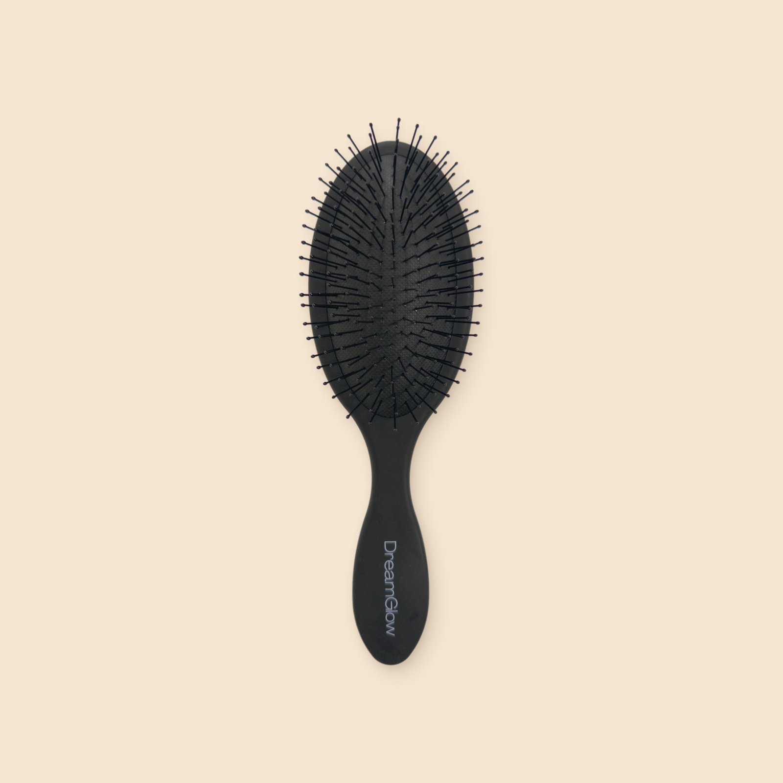 DreamGlow Ovale ontklitborstel Zwart – voorkant met de pinnen