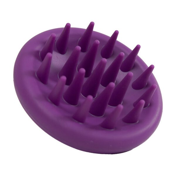 DreamGlow Scalp Massager Volledig siliconen Paars – noppen, schuin van voren