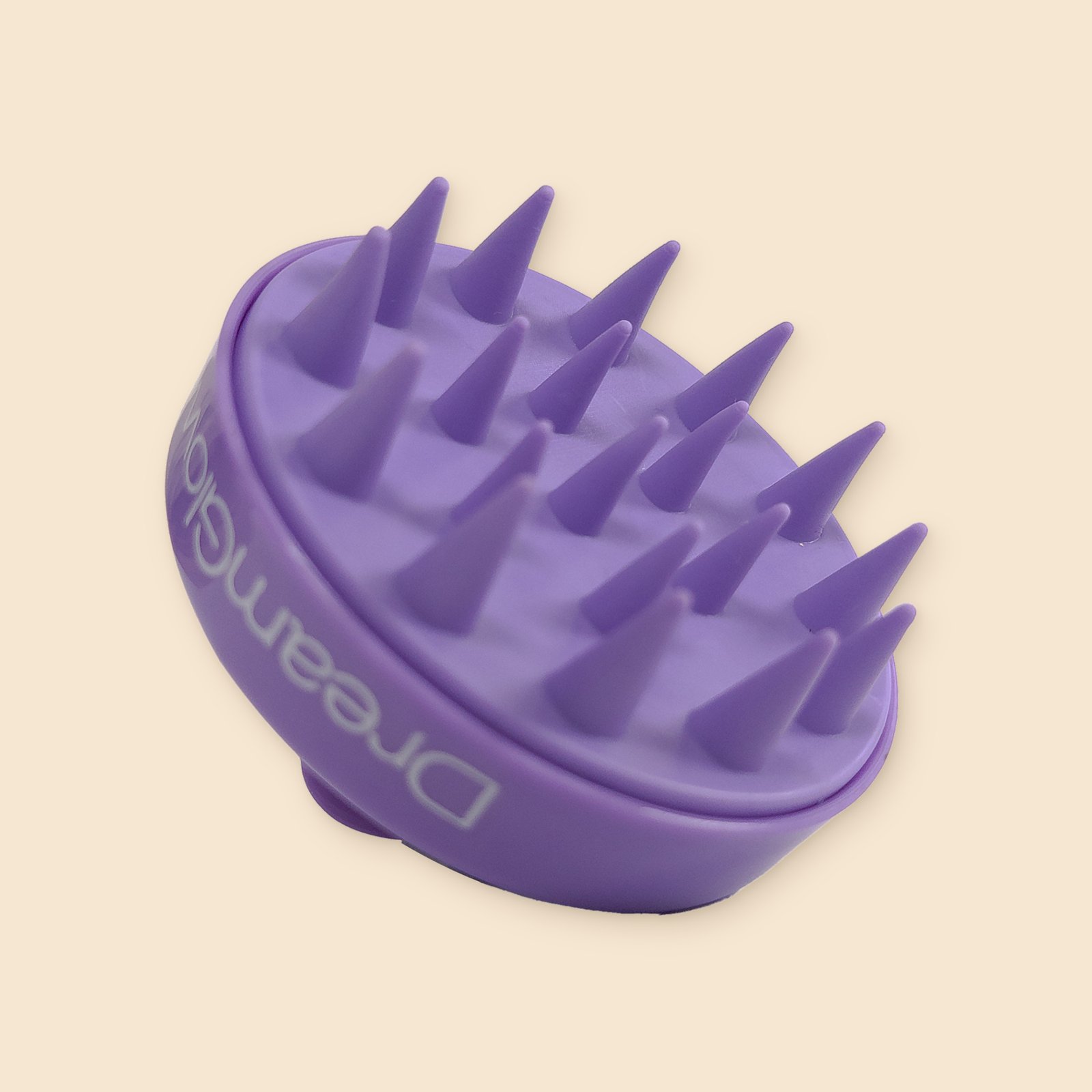 DreamGlow Shampooborstel klassiek Paars – noppen, schuin van voren
