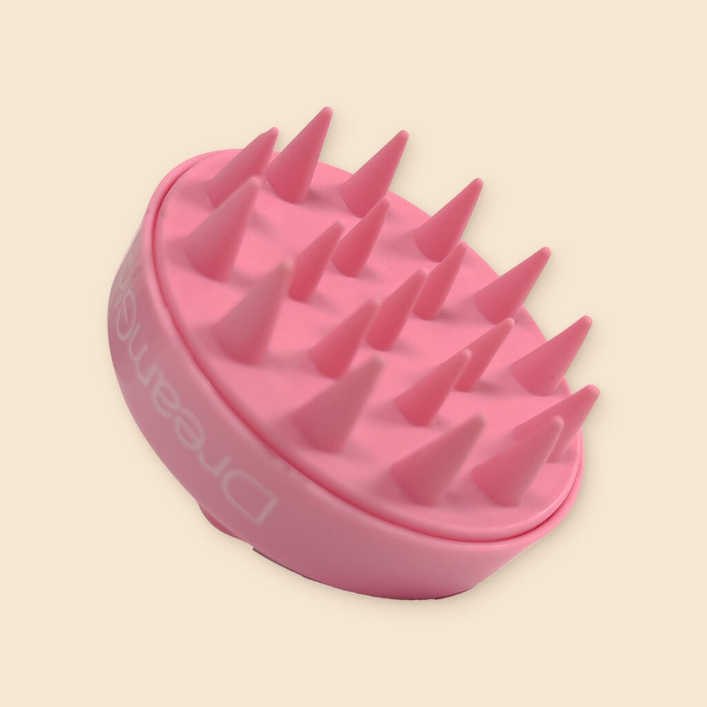 DreamGlow Shampooborstel klassiek Roze – noppen, schuin van voren