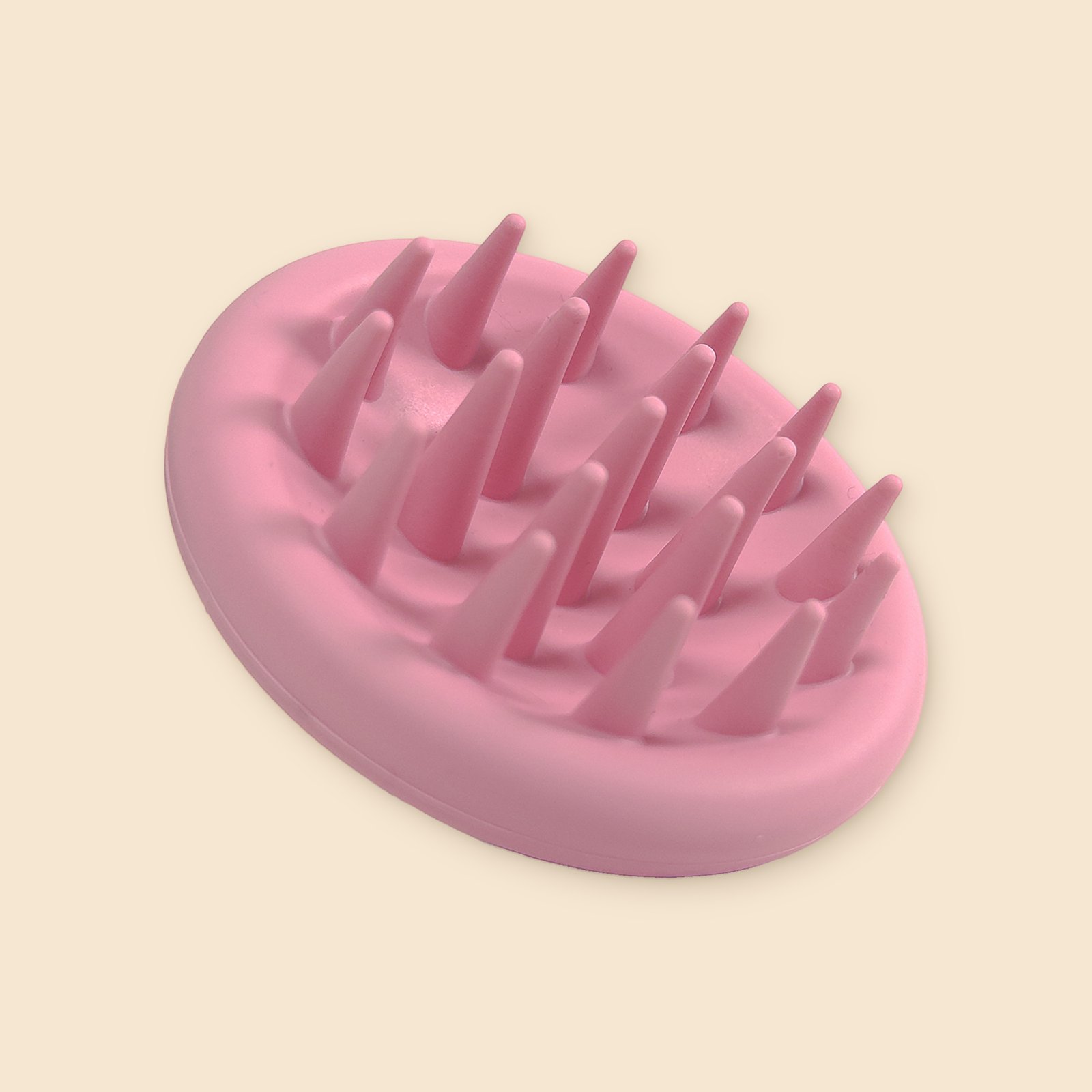 DreamGlow Shampooborstel siliconen Roze – noppen, schuin van voren